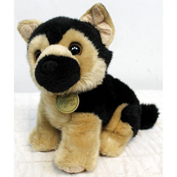 Aurora Miyoni 7.5" German Shepherd Puppy Dog Stuffed Animal Plush Toy Tan Black - Picture 1 of 13